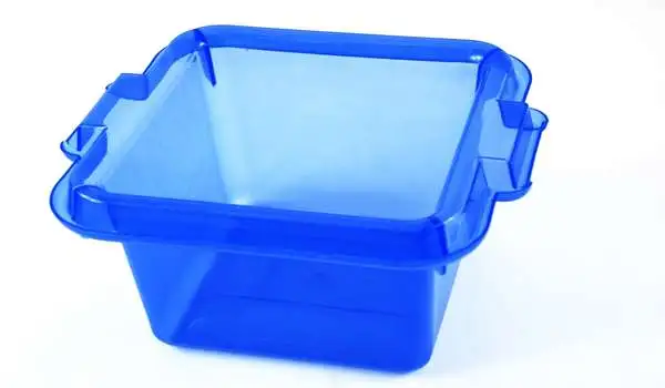 A Plastic Bin With Water